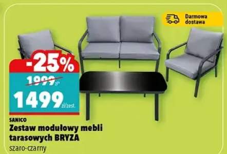 Zestaw modułowy mebli tarasowych BRYZA szaro-czarny