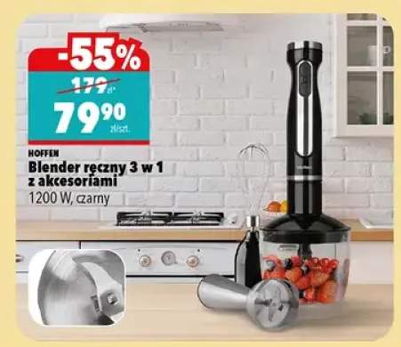 Blender ręczny 3 w 1 z akcesoriami 1200 W, czarny