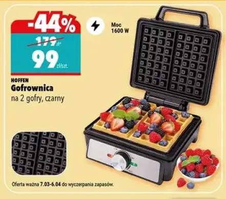 Gofrownica na 2 gofry, czarny