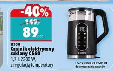 Czajnik elektryczny szklany CS60 1,7 l, 2200 W, z regulacją temperatury