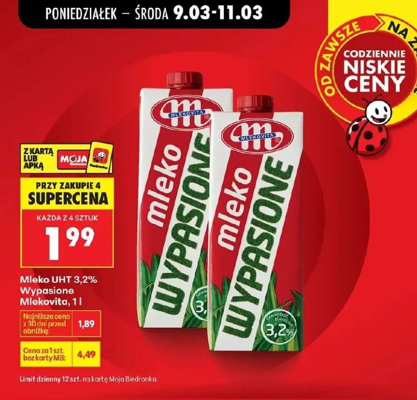 Mleko UHT 3,2% Wypasione