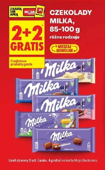 Czekolady mleczne różne rodzaje