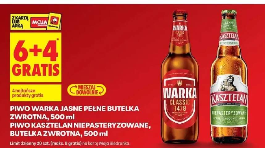 Piwo Warka Jasne Pełne butelka zwrotna