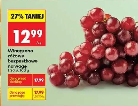 Winogrona różowe bezpestkowe na wagę