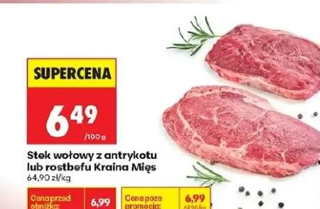 Stek wołowy z antrykotu lub rostbefu