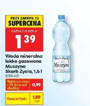 Woda mineralna lekko gazowana Muszyna