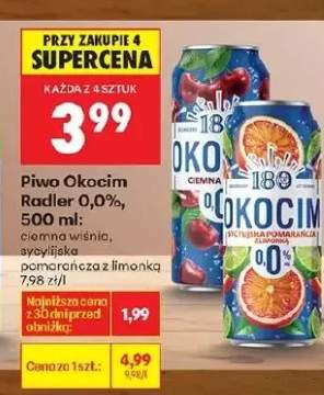 Piwo Okocim Radler ciemna wiśnia