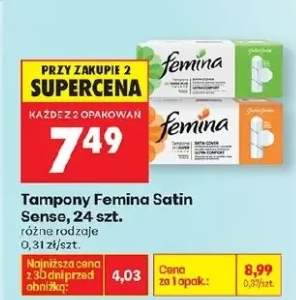 Tampony Satin Sense różne rodzaje