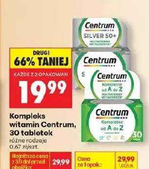 Komplet witamin Centrum, 30 tabletek różne rodzaje