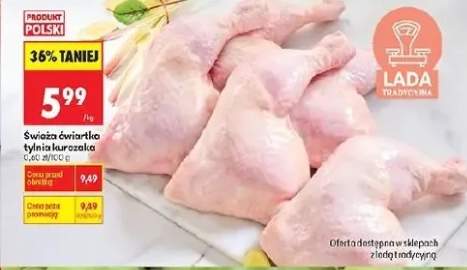 Świeża ćwiartka tylna kurczaka