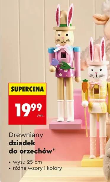 Drewniany dziadek do orzechów 25 cm, różne wzory i kolory