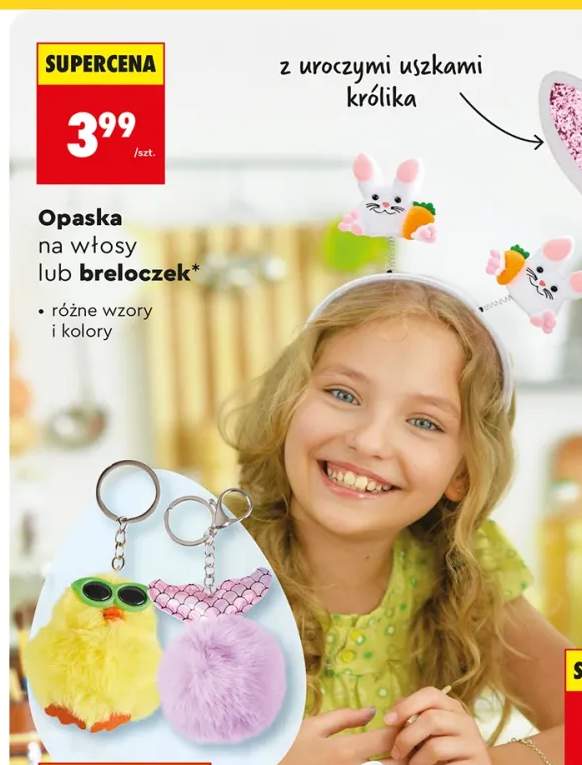 Opaska na włosy lub breloczek, różne wzory i kolory