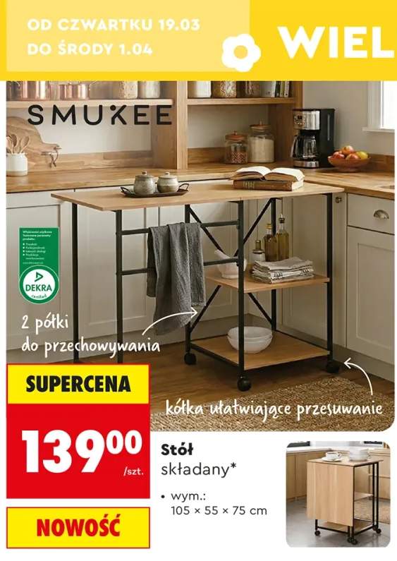 Stół składany 105x55x75 cm