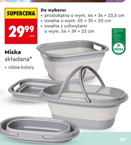 Miska składana, różne kolory i rodzaje