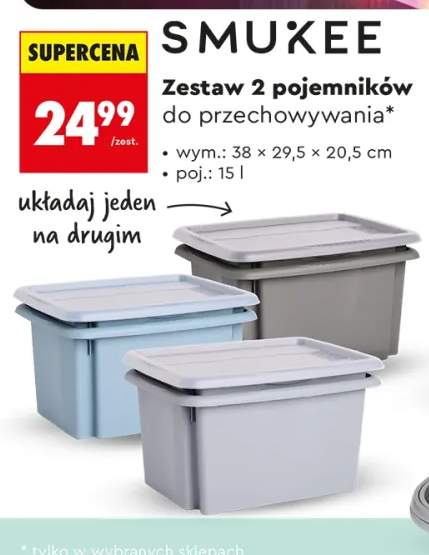 Zestaw 2 pojemników do przechowywania