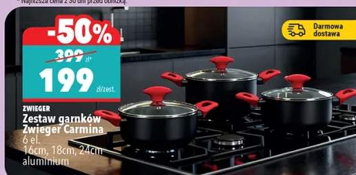 Zestaw garnków Carmina 6 el. 16cm, 18cm, 24cm aluminium