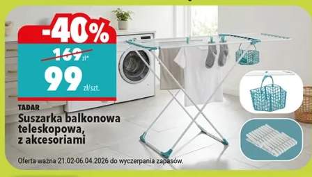 Suszarka balkonowa teleskopowa, z akcesoriami