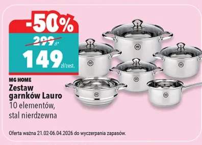 Zestaw garnków Lauro 10 elementów, stal nierdzewna