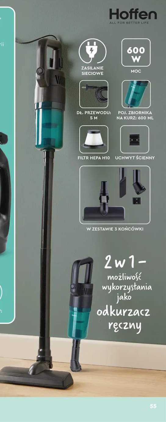 Odkurzacz pionowy, 600 W