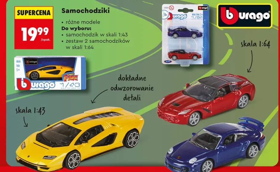 Zestaw 2 samochodzików w skali 1:64