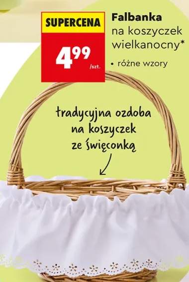 Falbanka na koszyczek wielkanocny różne wzory