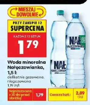 Woda mineralna delikatnie gazowana