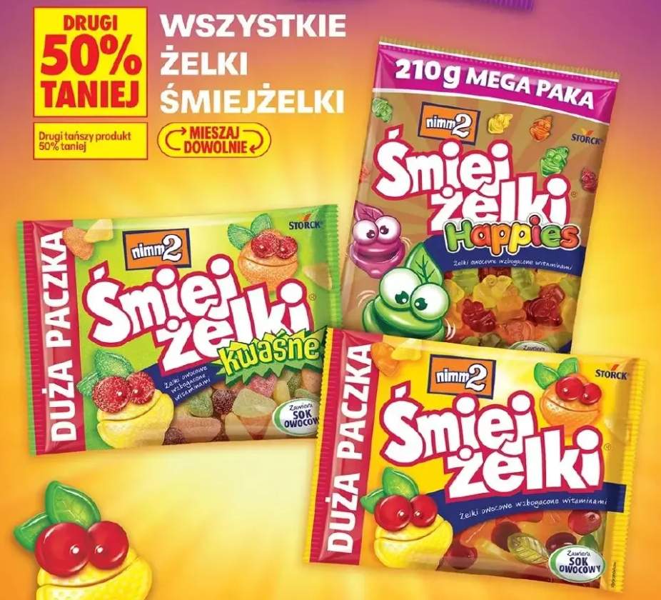 Żelki Śmiejżelki kwaśne duża paczka