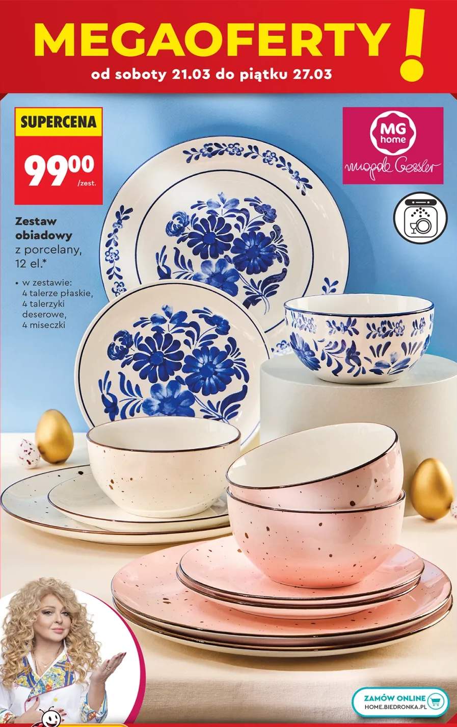 Zestaw obiadowy z porcelany, 12 el.