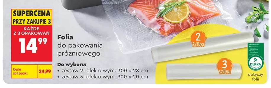 Folia do pakowania próżniowego - zestaw 3 rolek