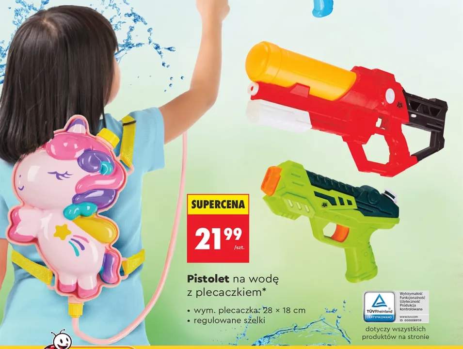 Pistolet na wodę z plecaczkiem