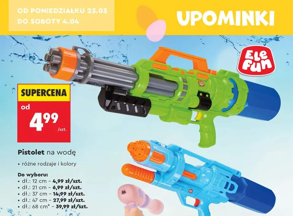 Pistolet na wodę, różne rodzaje i kolory