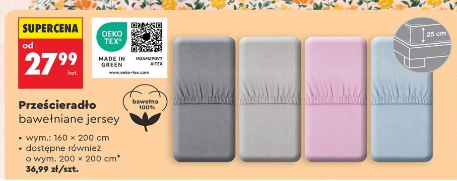 Prześcieradło bawełniane jersey
