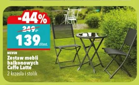 Zestaw mebli balkonowych Caffe Latte 2 krzesła i stolik