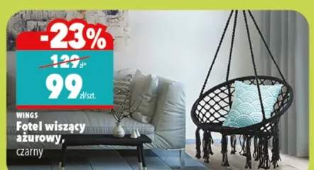 Fotel wiszący ażurowy czarny