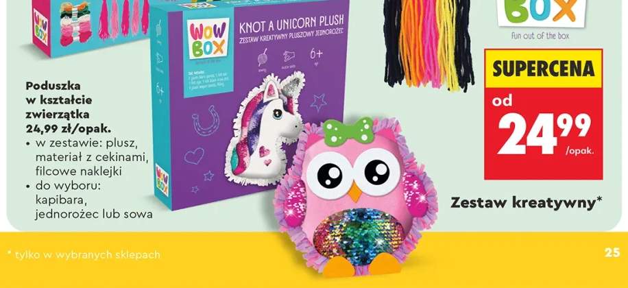 Zestaw kreatywny - poduzka w kształcie zwierzątka, różne rodzaje