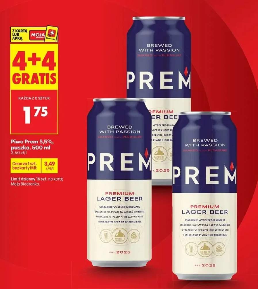 Piwo Prem 5,5%, puszka