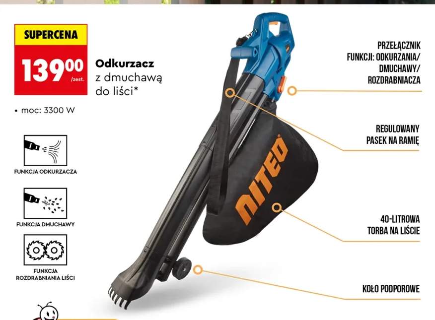 Odkurzacz z dmuchawą do liści