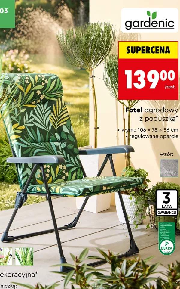 Fotel ogrodowy z poduszką