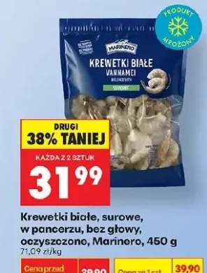 Krewetki białe, surowe, w pancerzu, bez głowy, oczyszczone