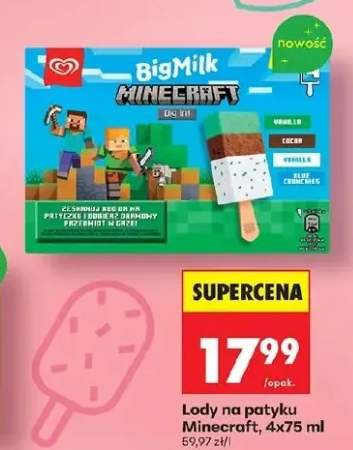 Lody na patyk Minecraft, 4x75ml