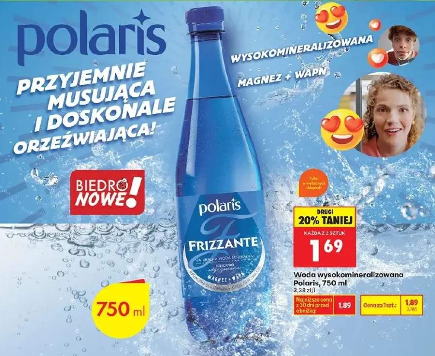 Woda wysokomineralizowana gazowana frizzante