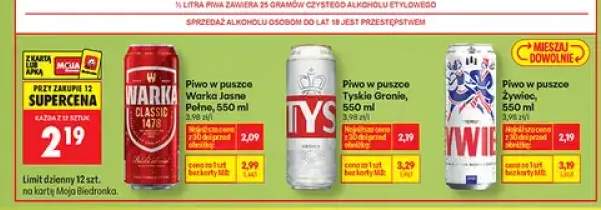 Piwo w puszce Tyskie Gronie, 550ml