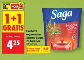 Herbata ekspresowa czarna Saga, 75 torebek