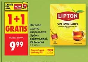 Herbata ekspresowa Lipton Yellow Label, 2x foliaki