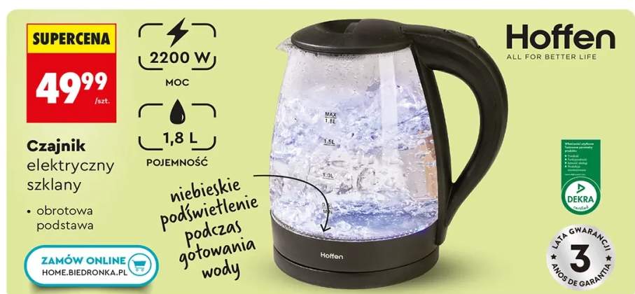 Czajnik elektryczny szklany