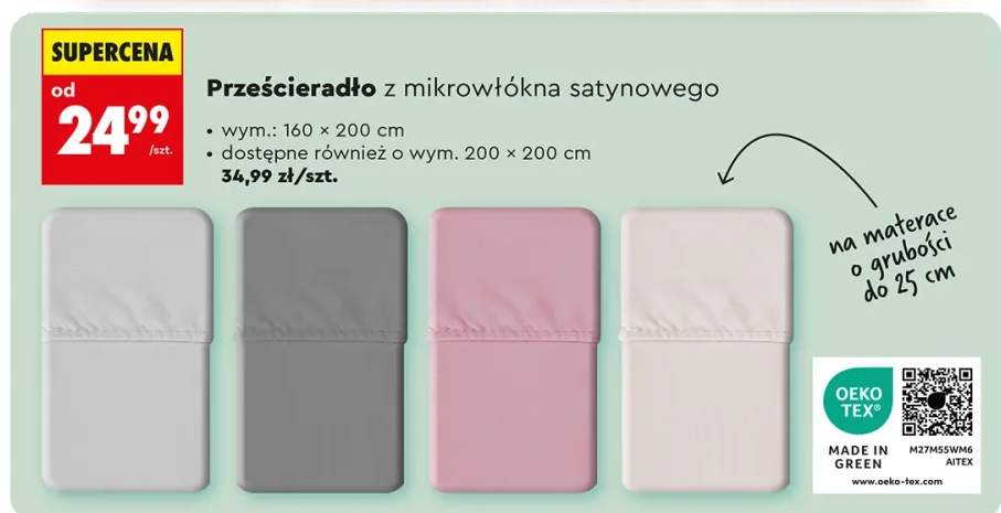 Prześcieradło z mikrowłókna satynowego