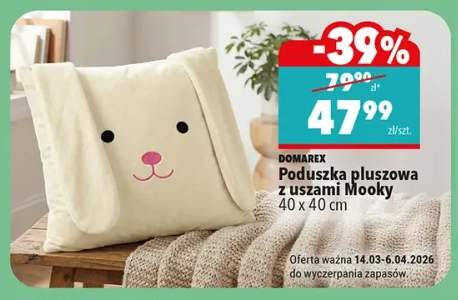 Poduszka pluszowa z uszami Mooky 40 x 40 cm