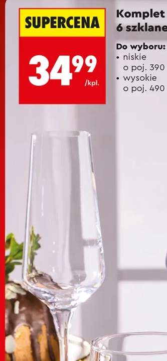 Komplet 6 szklanek wysokich, 490 ml