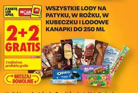 Wszystkie lody na patyku, w rożku, w kubeczku i lodowe kanapki