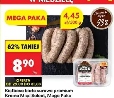 Kiełbasa biała surowa premium Mega Paka